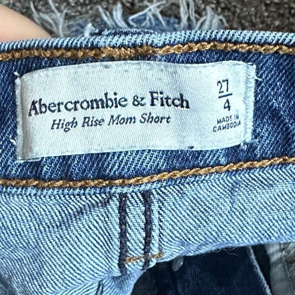 Abercrombie & Fitch Blue Jean Shorts with Frayed Hem size 27/4 - Picture 7 of 9